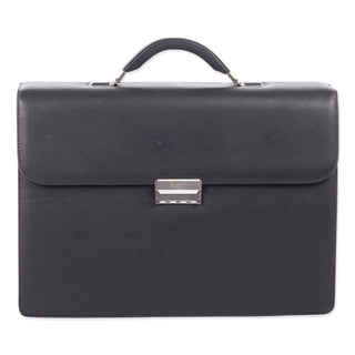 Milestone Briefcase, Fits Devices Up to 15.6", Leather, 5 x 5 x 12, Black