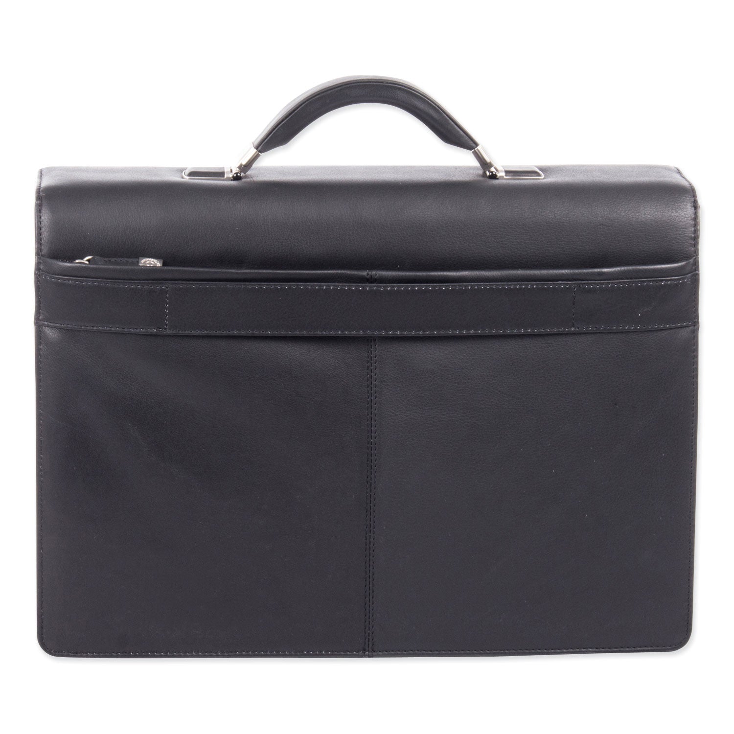 Milestone Briefcase, Fits Devices Up to 15.6", Leather, 5 x 5 x 12, Black
