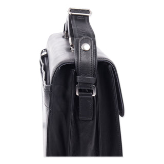 Milestone Briefcase, Fits Devices Up to 15.6", Leather, 5 x 5 x 12, Black