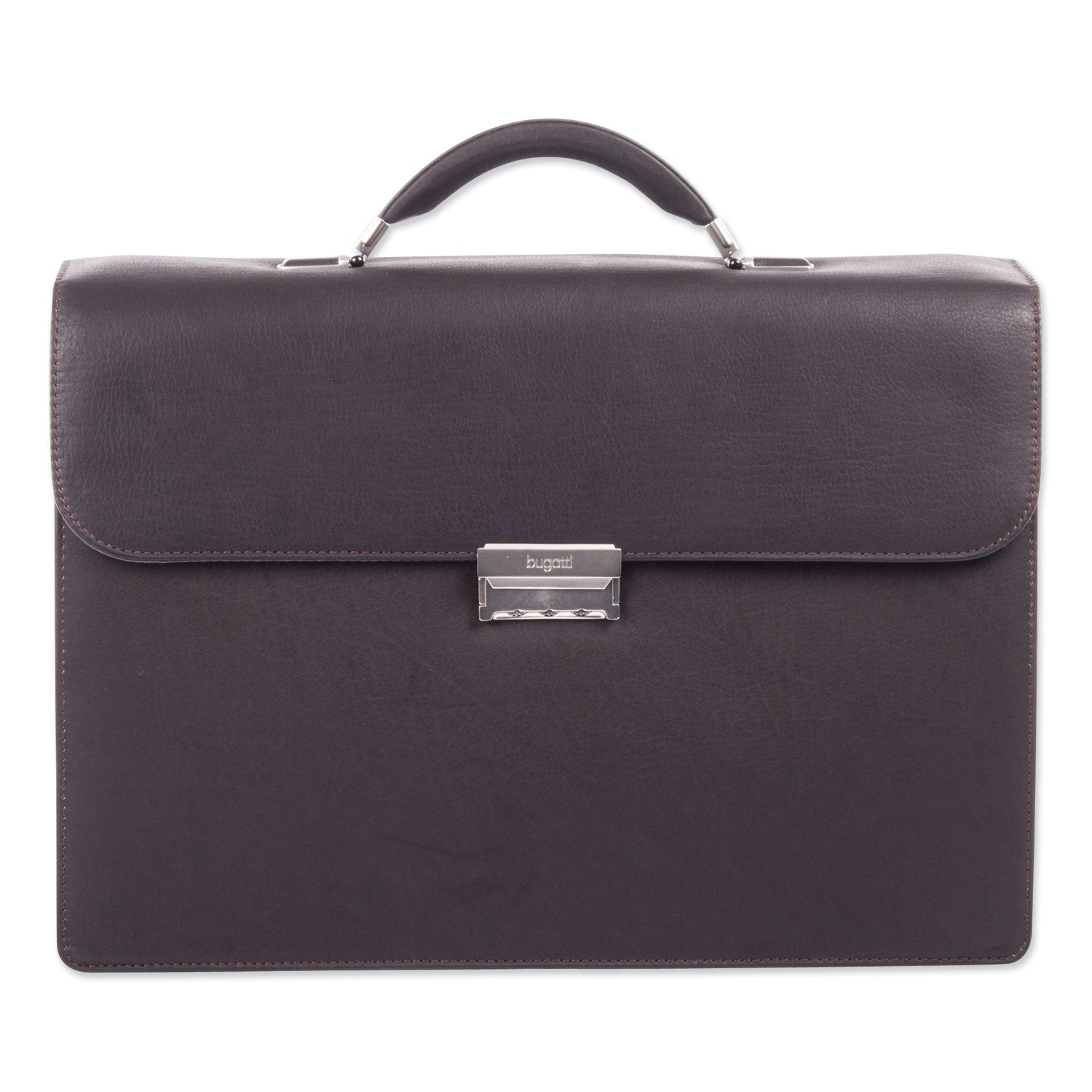 Milestone Briefcase, Fits Devices Up to 15.6", Leather, 5 x 5 x 12, Brown