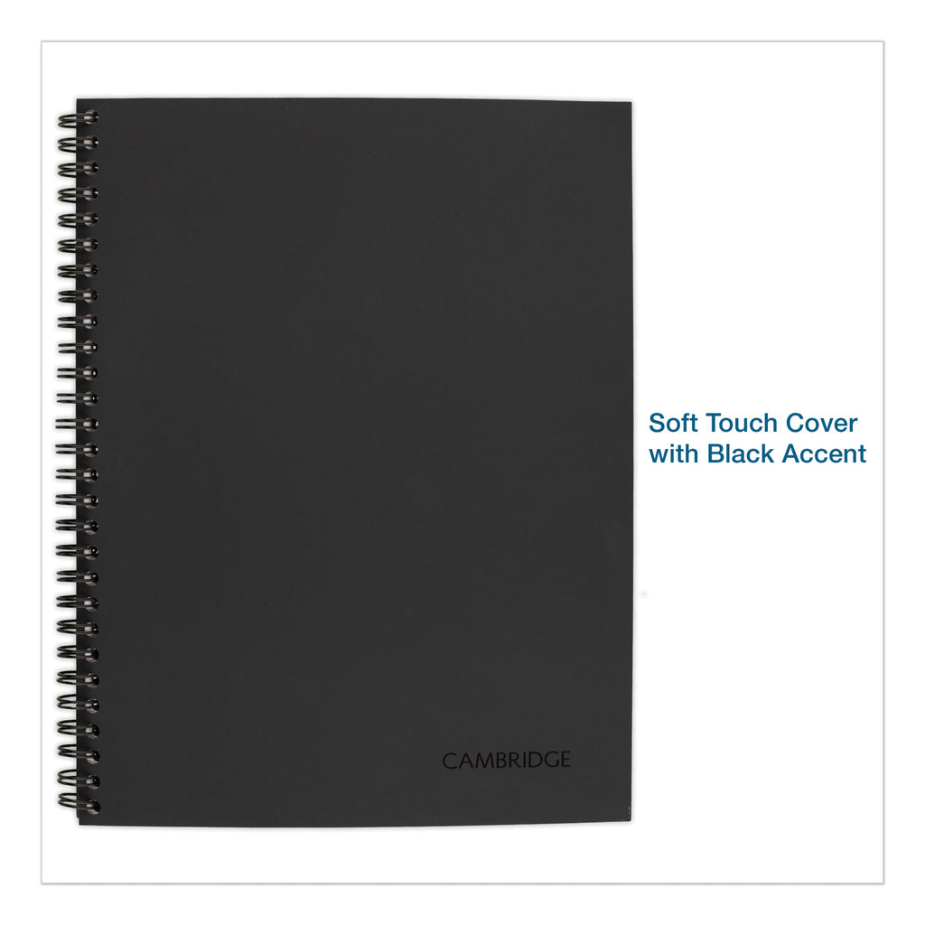 Wirebound Business Notebook, 1-Subject, Wide/Legal Rule, Black Linen Cover, (80) 11 x 8.5 Sheets - 