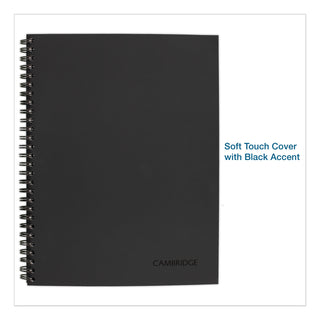 Wirebound Business Notebook, 1-Subject, Wide/Legal Rule, Black Linen Cover, (80) 11 x 8.5 Sheets - 