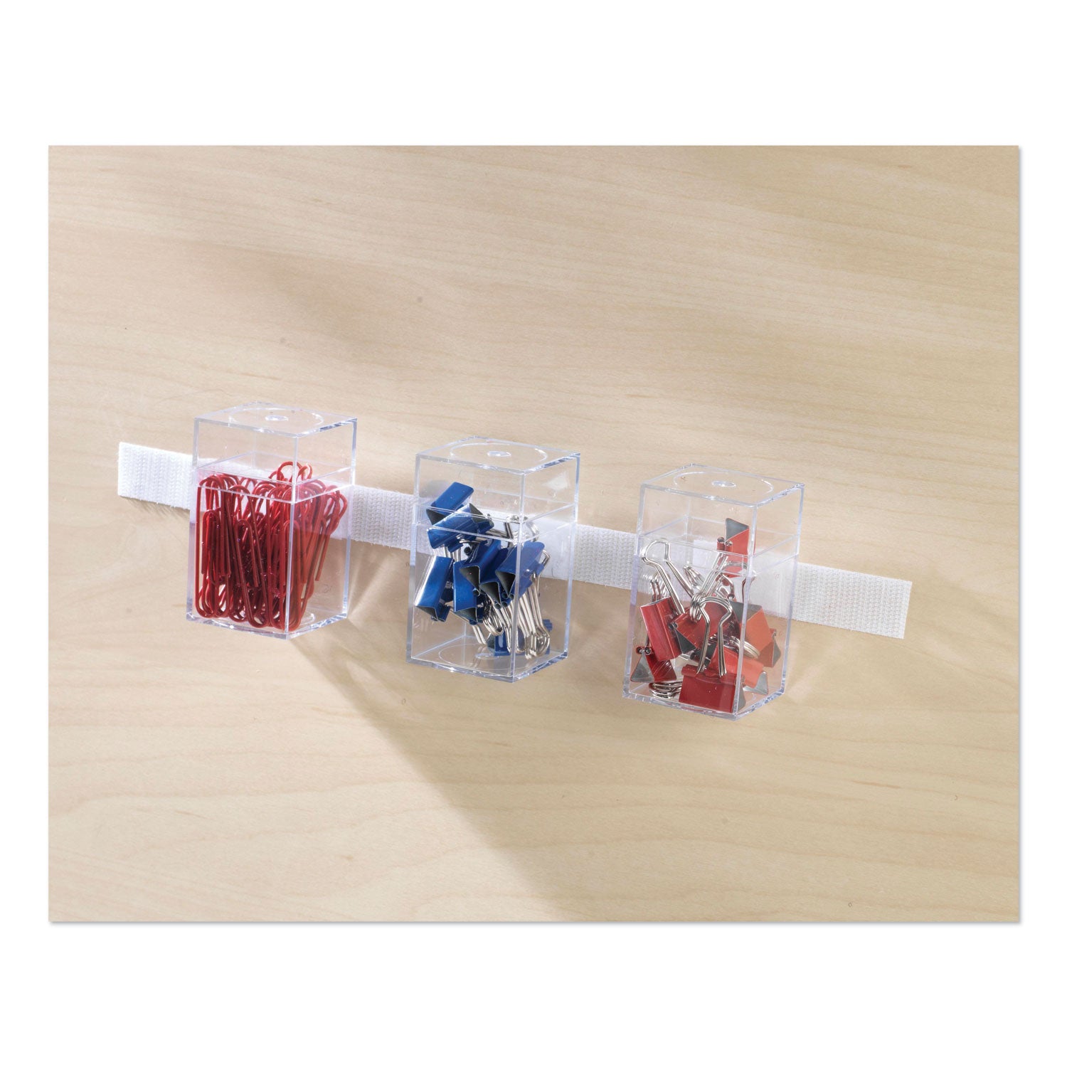 Sticky-Back Fasteners with Dispenser, Removable Adhesive, 0.75" x 15 ft, White - 