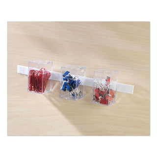 Sticky-Back Fasteners with Dispenser, Removable Adhesive, 0.75" x 15 ft, White - 