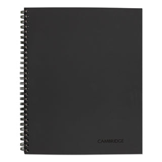 Wirebound Business Notebook, 1-Subject, Wide/Legal Rule, Black Linen Cover, (80) 11 x 8.5 Sheets - 