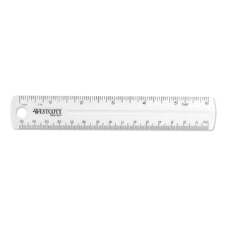 Transparent Shatter-Resistant Plastic Ruler, Standard/Metric, 6" Long, Clear - 