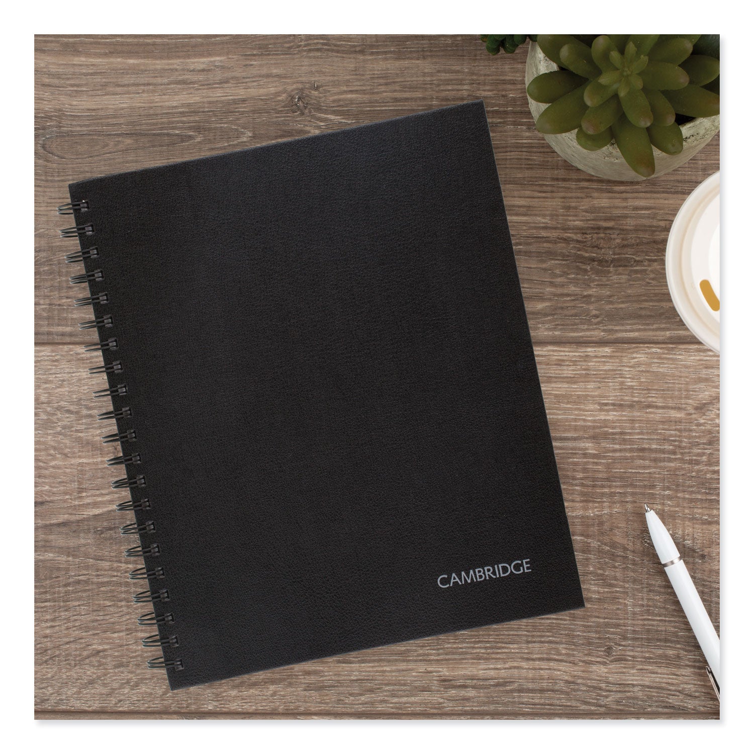 Hardbound Notebook with Pocket, 1-Subject, Wide/Legal Rule, Black Cover, (96) 11 x 8.5 Sheets - 