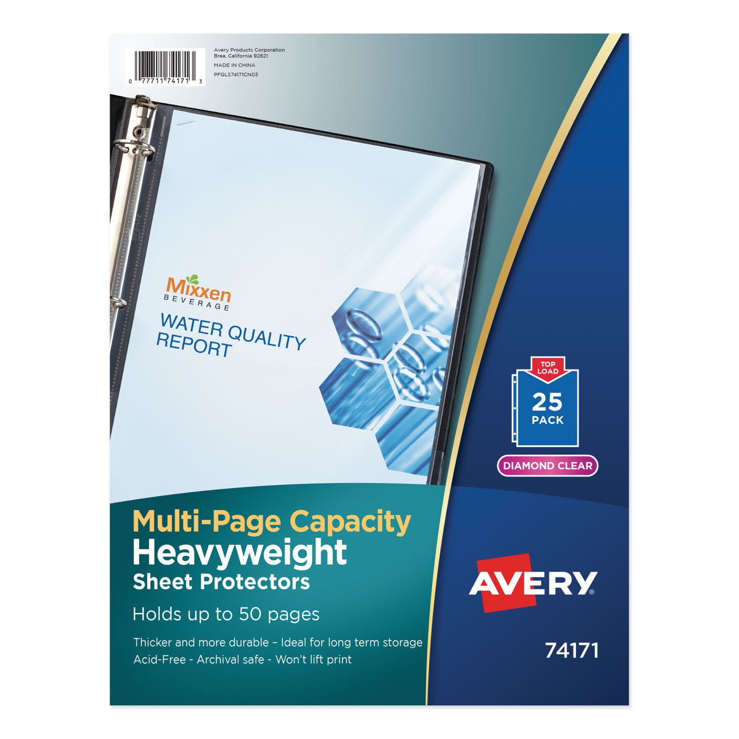 Multi-Page Top-Load Sheet Protectors, Heavy Gauge, Letter, Clear, 25/Pack - 