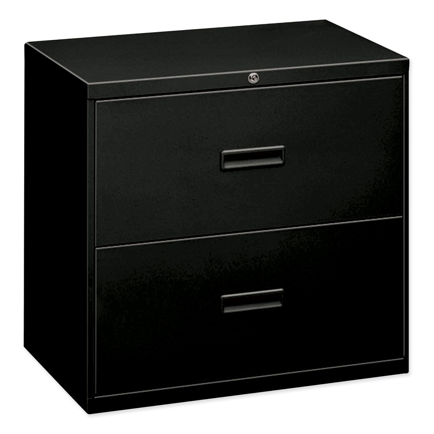 400 Series Lateral File, 2 Legal/Letter-Size File Drawers, Black, 30" x 18" x 28