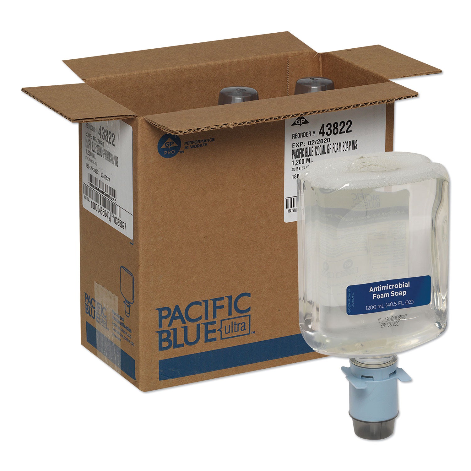 pacific-blue-ultra-automated-foam-soap-refill-antimicrobial-e2-rated-fragrance-free-1200-ml-3-carton_gpc43822 - 2
