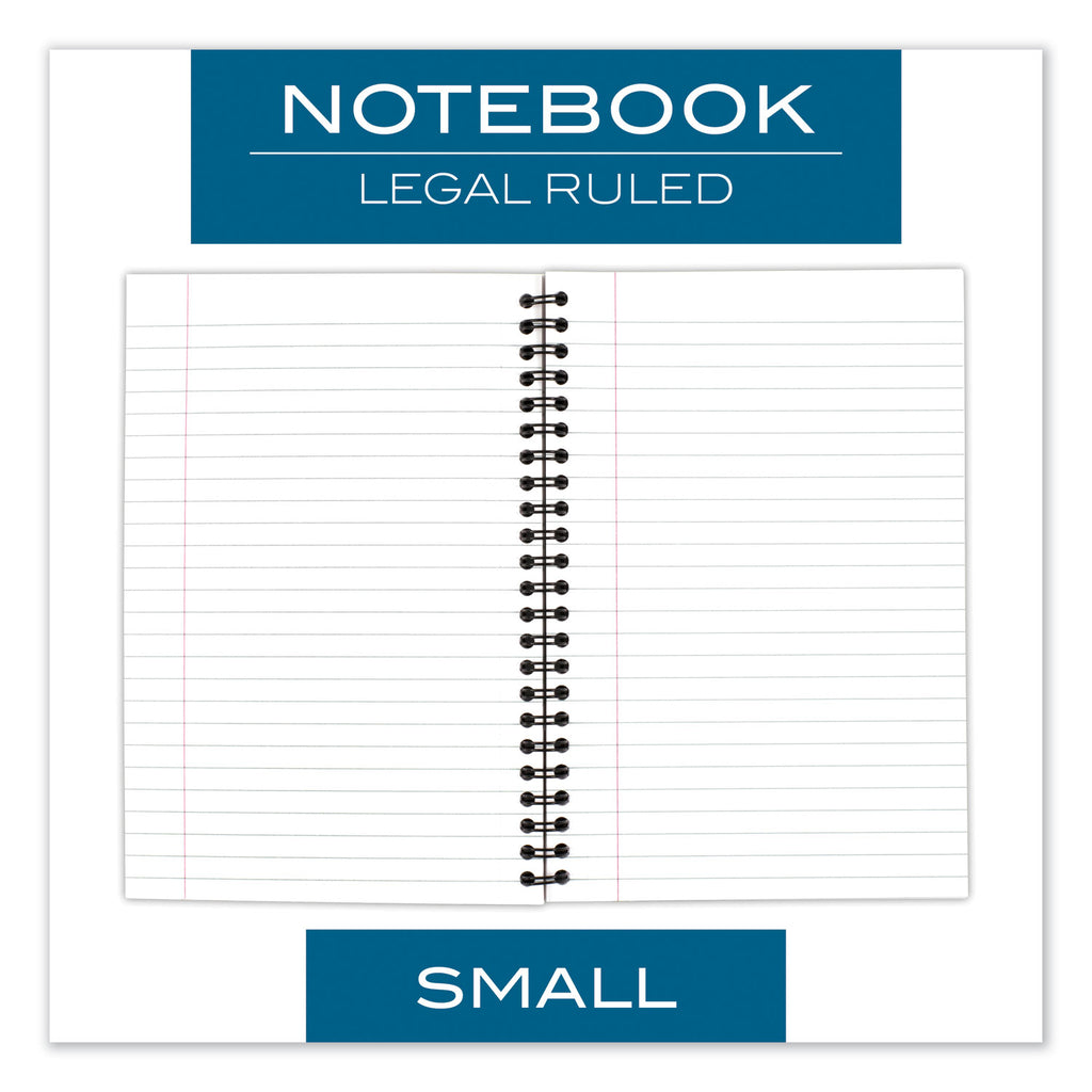 Wirebound Business Notebook, 1-Subject, Wide/Legal Rule, Black Linen Cover, (80) 8 x 5 Sheets - 