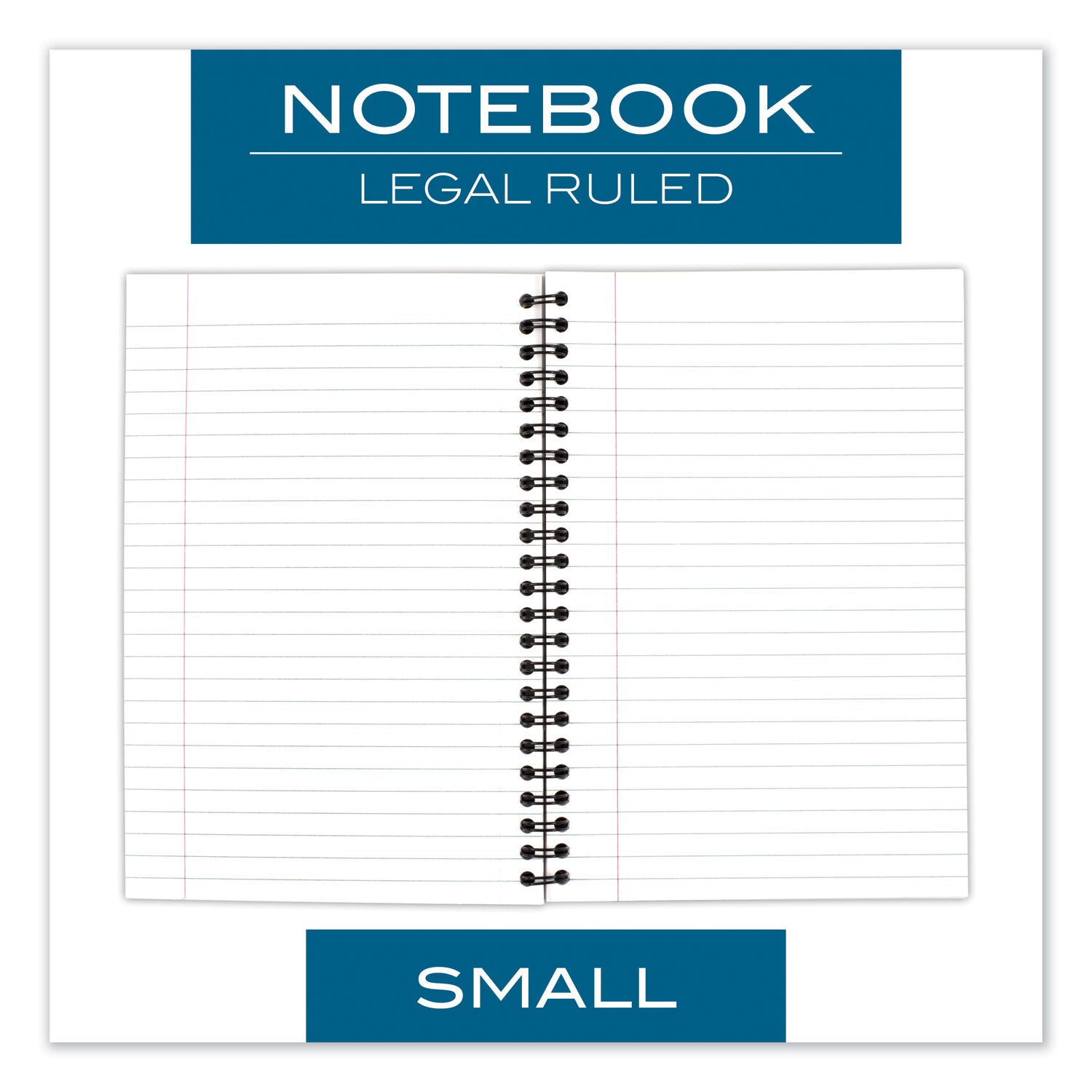 Wirebound Business Notebook, 1-Subject, Wide/Legal Rule, Black Linen Cover, (80) 8 x 5 Sheets - 
