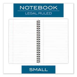 Wirebound Business Notebook, 1-Subject, Wide/Legal Rule, Black Linen Cover, (80) 8 x 5 Sheets