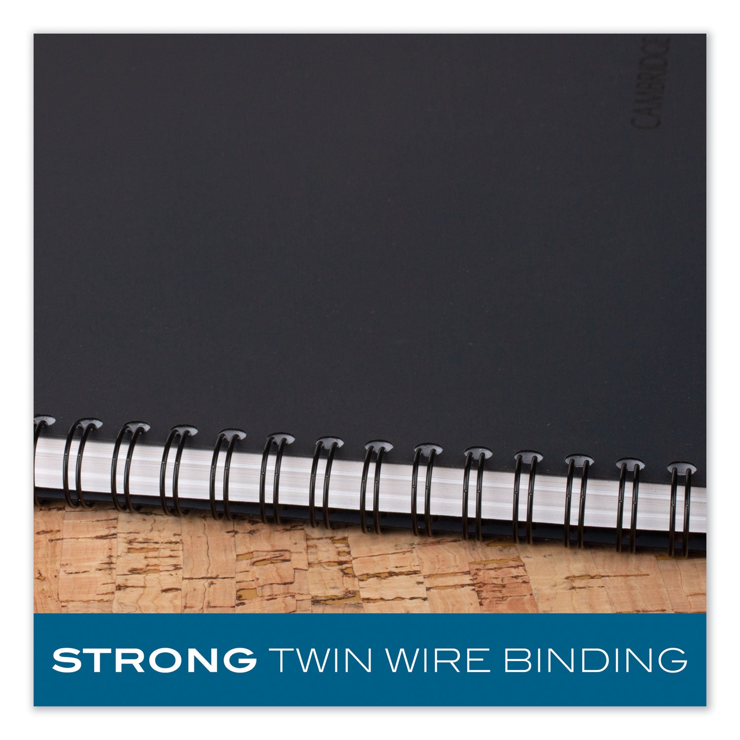 Wirebound Business Notebook, 1-Subject, Wide/Legal Rule, Black Linen Cover, (80) 8 x 5 Sheets - 
