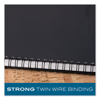 Wirebound Business Notebook, 1-Subject, Wide/Legal Rule, Black Linen Cover, (80) 8 x 5 Sheets - 