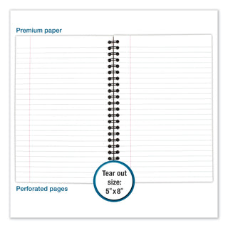 Wirebound Business Notebook, 1-Subject, Wide/Legal Rule, Black Linen Cover, (80) 8 x 5 Sheets - 