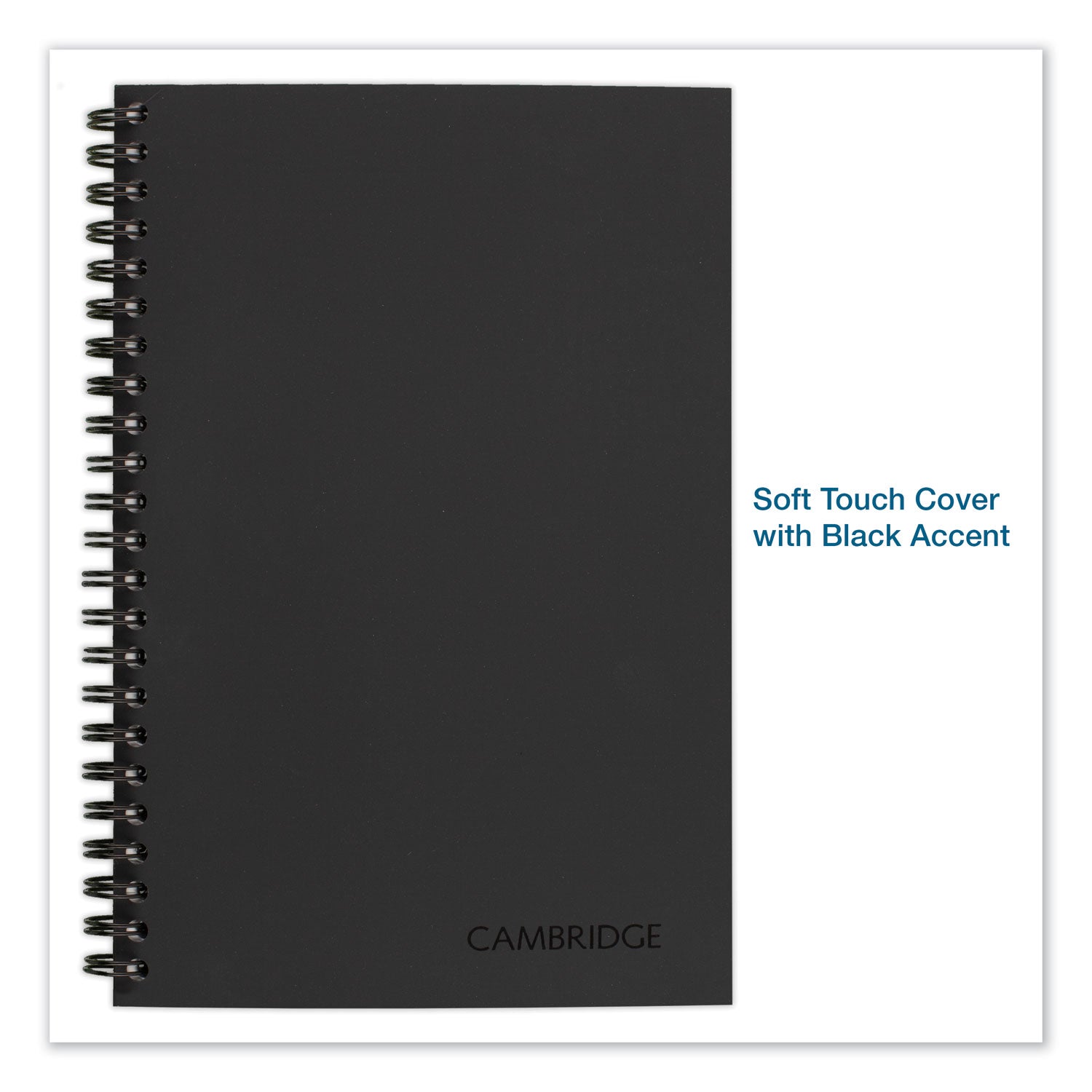 Wirebound Business Notebook, 1-Subject, Wide/Legal Rule, Black Linen Cover, (80) 8 x 5 Sheets