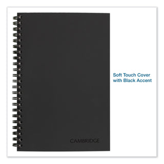 Wirebound Business Notebook, 1-Subject, Wide/Legal Rule, Black Linen Cover, (80) 8 x 5 Sheets