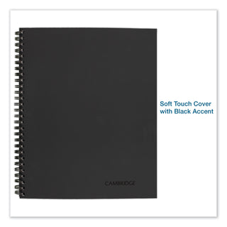Wirebound Business Notebook, 1-Subject, Wide/Legal Rule, Black Linen Cover, (80) 9.5 x 6.63 Sheets - 