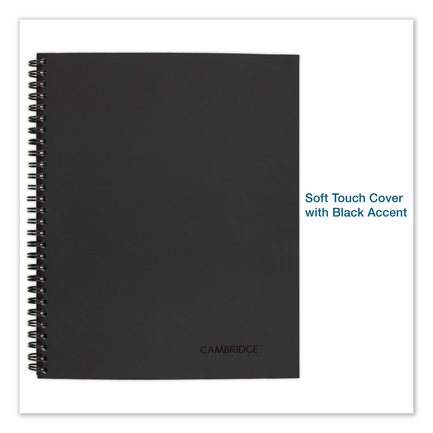Wirebound Business Notebook, 1-Subject, Wide/Legal Rule, Black Linen Cover, (80) 9.5 x 6.63 Sheets