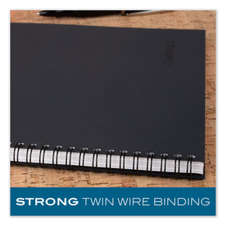 Wirebound Business Notebook, 1-Subject, Wide/Legal Rule, Black Linen Cover, (80) 9.5 x 6.63 Sheets - 