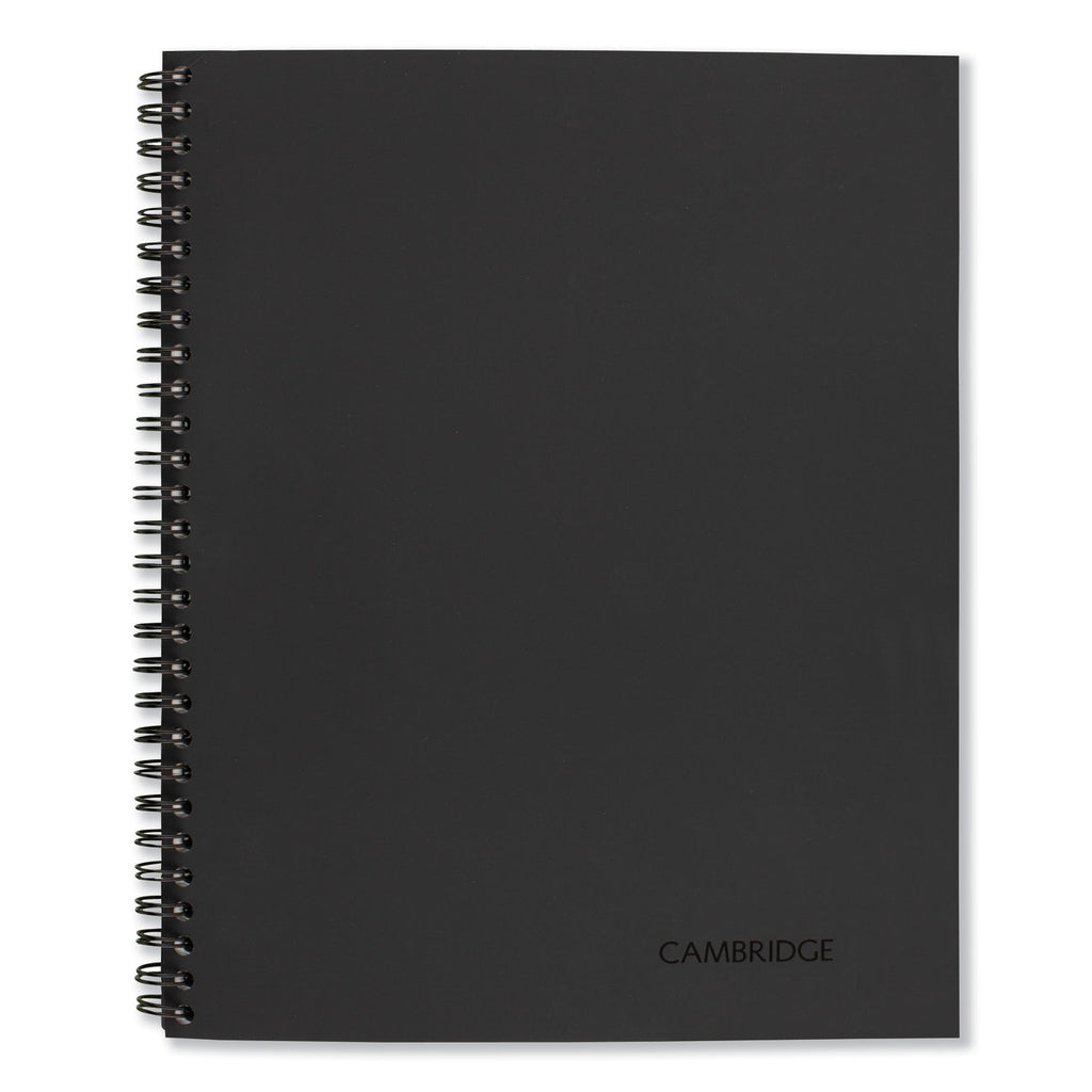 Wirebound Business Notebook, 1-Subject, Wide/Legal Rule, Black Linen Cover, (80) 9.5 x 6.63 Sheets - 