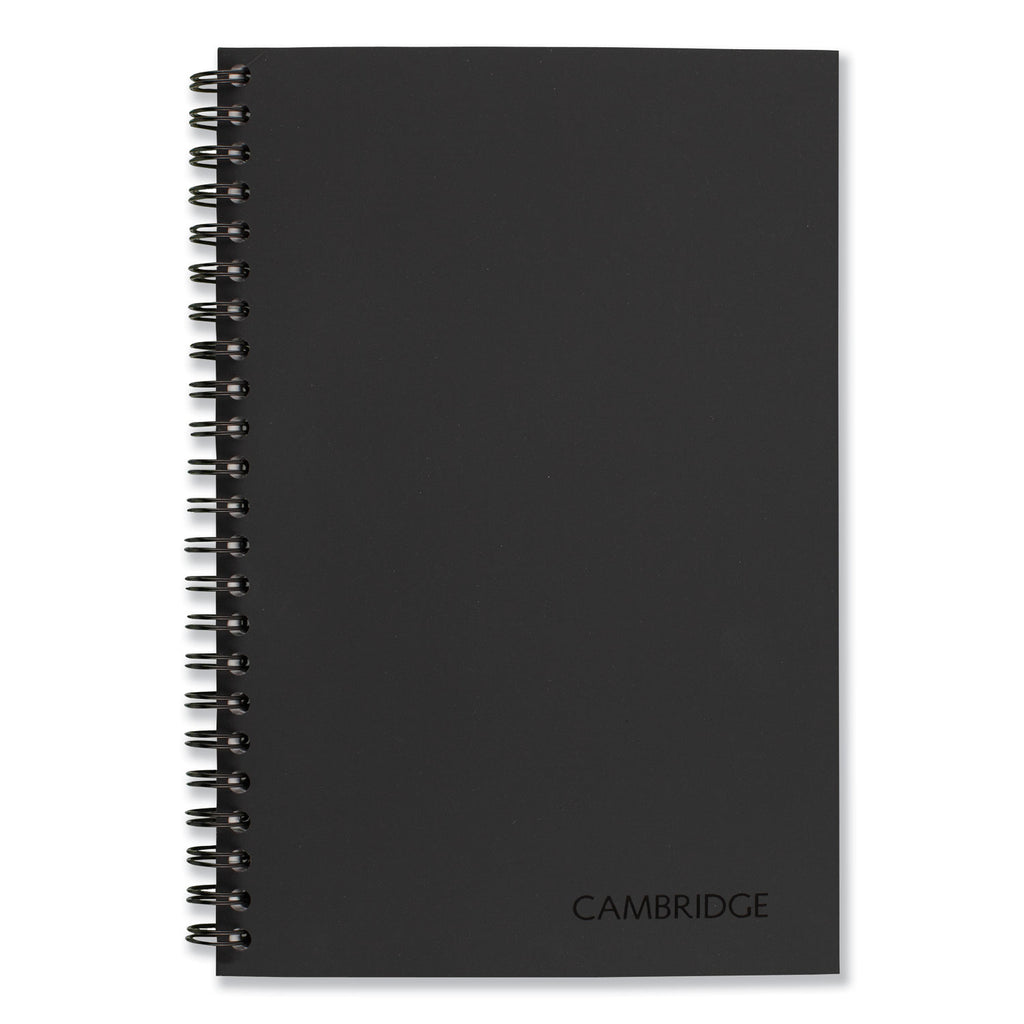 Wirebound Business Notebook, 1-Subject, Wide/Legal Rule, Black Linen Cover, (80) 8 x 5 Sheets - 