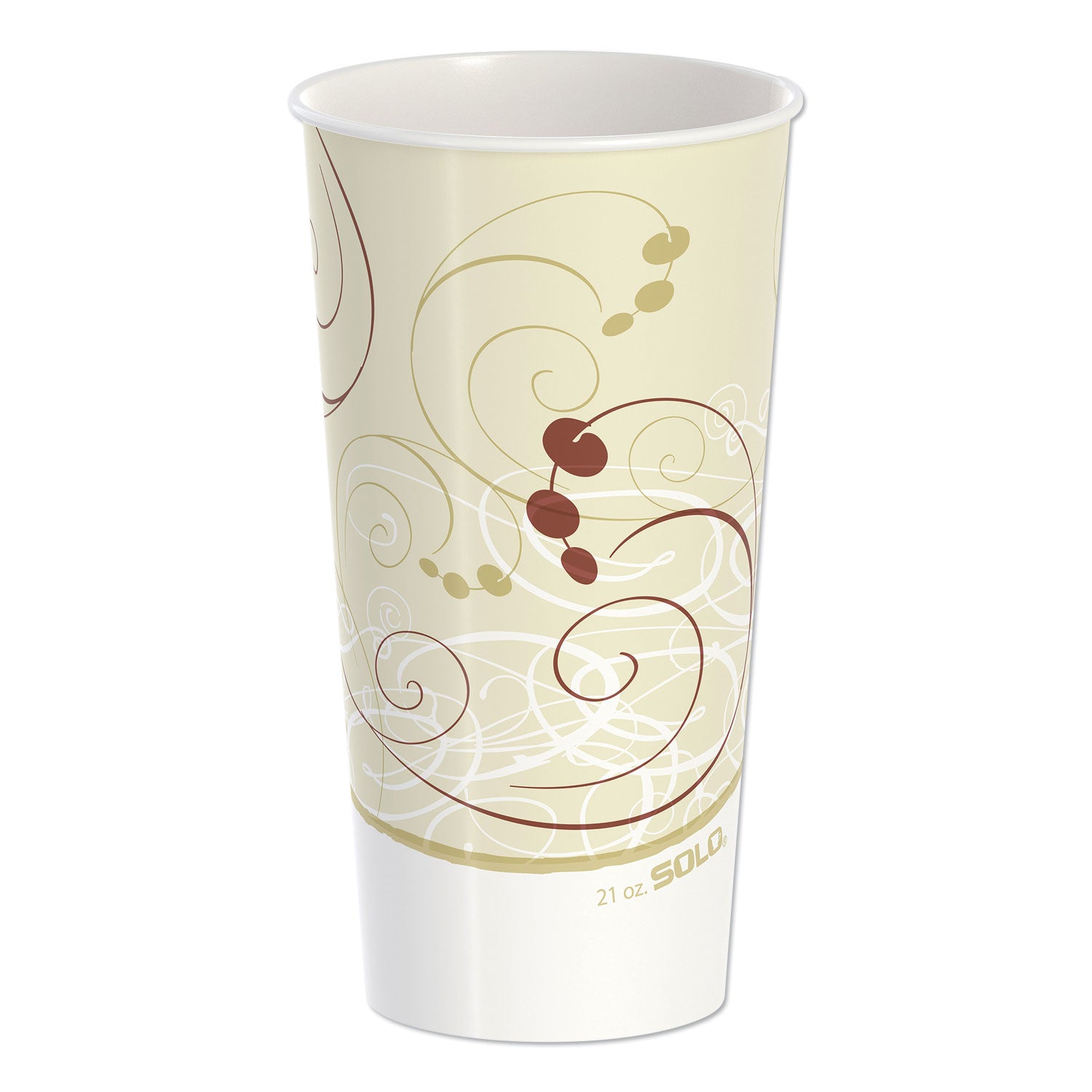 double-sided-poly-paper-cold-cups-21-oz-symphony-design-tan-maroon-white-50-pack-20-packs-carton_sccrnp21psym - 1