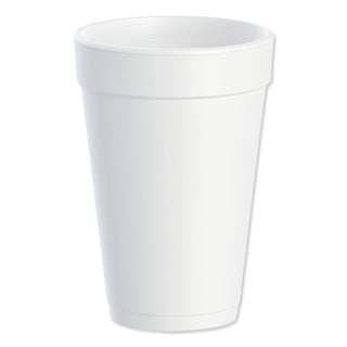 Foam Drink Cups, 16 oz, White, 25/Bag, 40 Bags/Carton - 