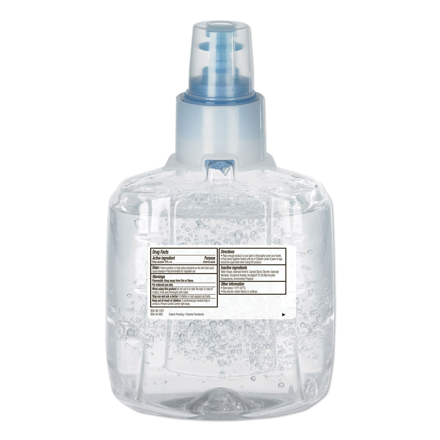 Advanced Hand Sanitizer Green Certified Gel Refill, For LTX-12 Dispensers, 1,200 mL, Fragrance-Free - 