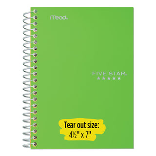 Five Star Wirebound Notebook - 1 Subject(s) - 100 Sheets - 100 Pages - Wire Bound - Letter - 8 1/2" x 11" - Forest GreenPlastic Cover - Double Sided Sheet, Bleed Resistant, Perforated, Storage Pocket, Water Resistant, Spiral Lock, Snag Resistant, Rec