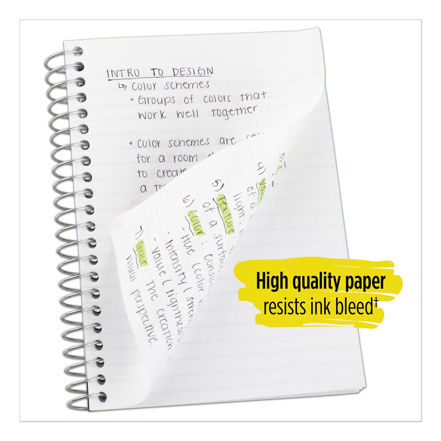 wirebound-notebook-with-two-pockets-1-subject-medium-college-rule-black-cover-100-11-x-85-sheets_mea72057 - 2