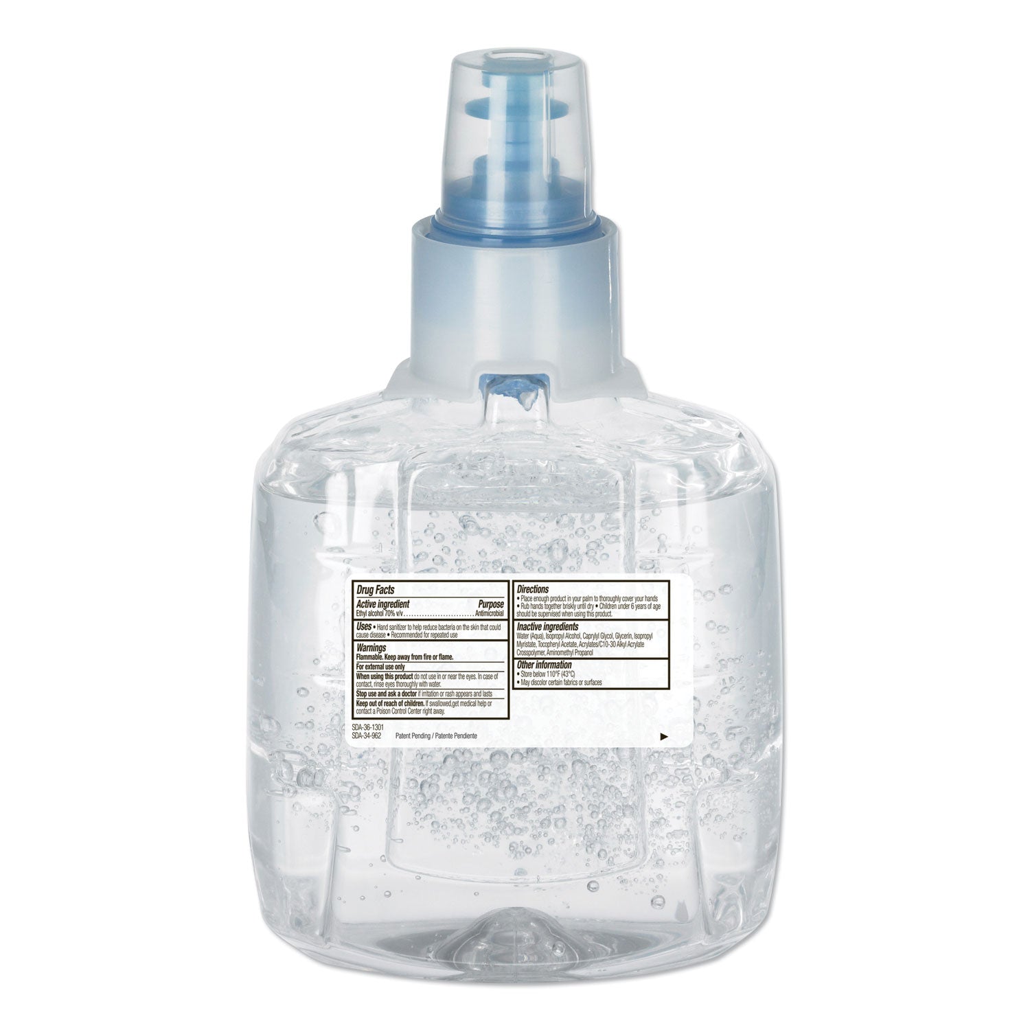 Advanced Hand Sanitizer Green Certified Gel Refill, For LTX-12 Dispensers, 1,200 mL, Fragrance-Free, 2/Carton