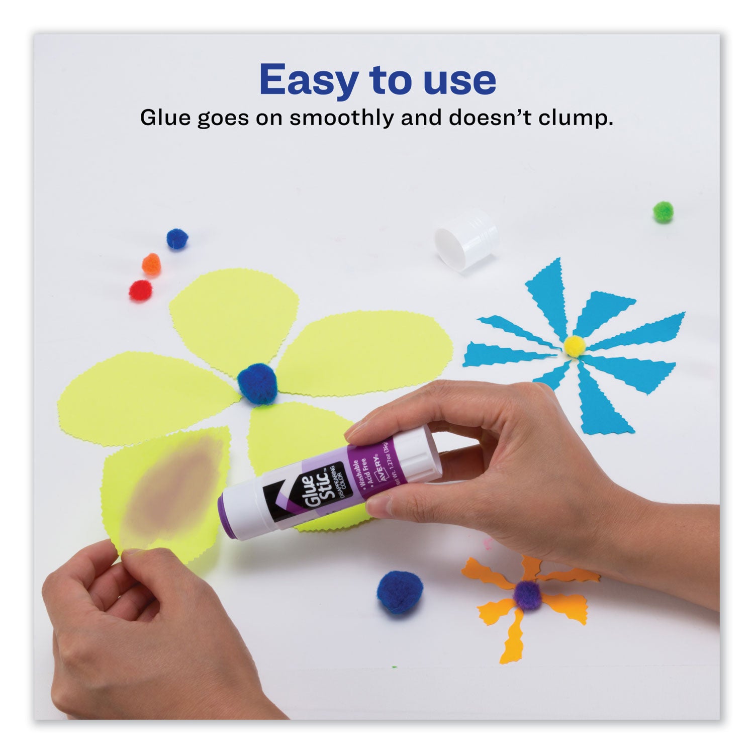 Permanent Glue Stic, 1.27 oz, Applies Purple, Dries Clear - 