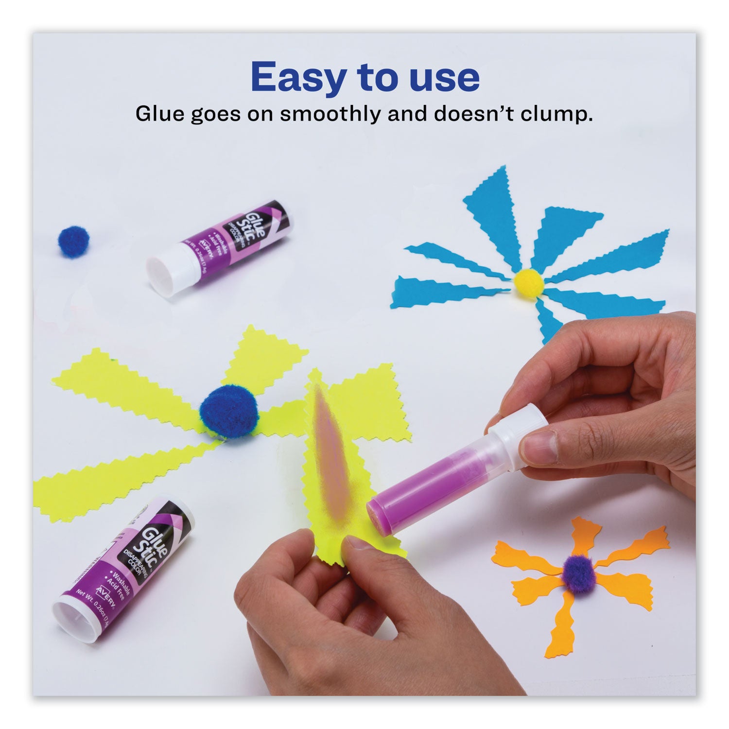 Permanent Glue Stic Value Pack, 0.26 oz, Applies Purple, Dries Clear, 18/Pack - 