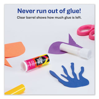 Permanent Glue Stic Value Pack, 0.26 oz, Applies White, Dries Clear, 18/Pack - 