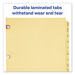 Preprinted Laminated Tab Dividers with Copper Reinforced Holes, 25-Tab, A to Z, 11 x 8.5, Buff, 1 Set - 