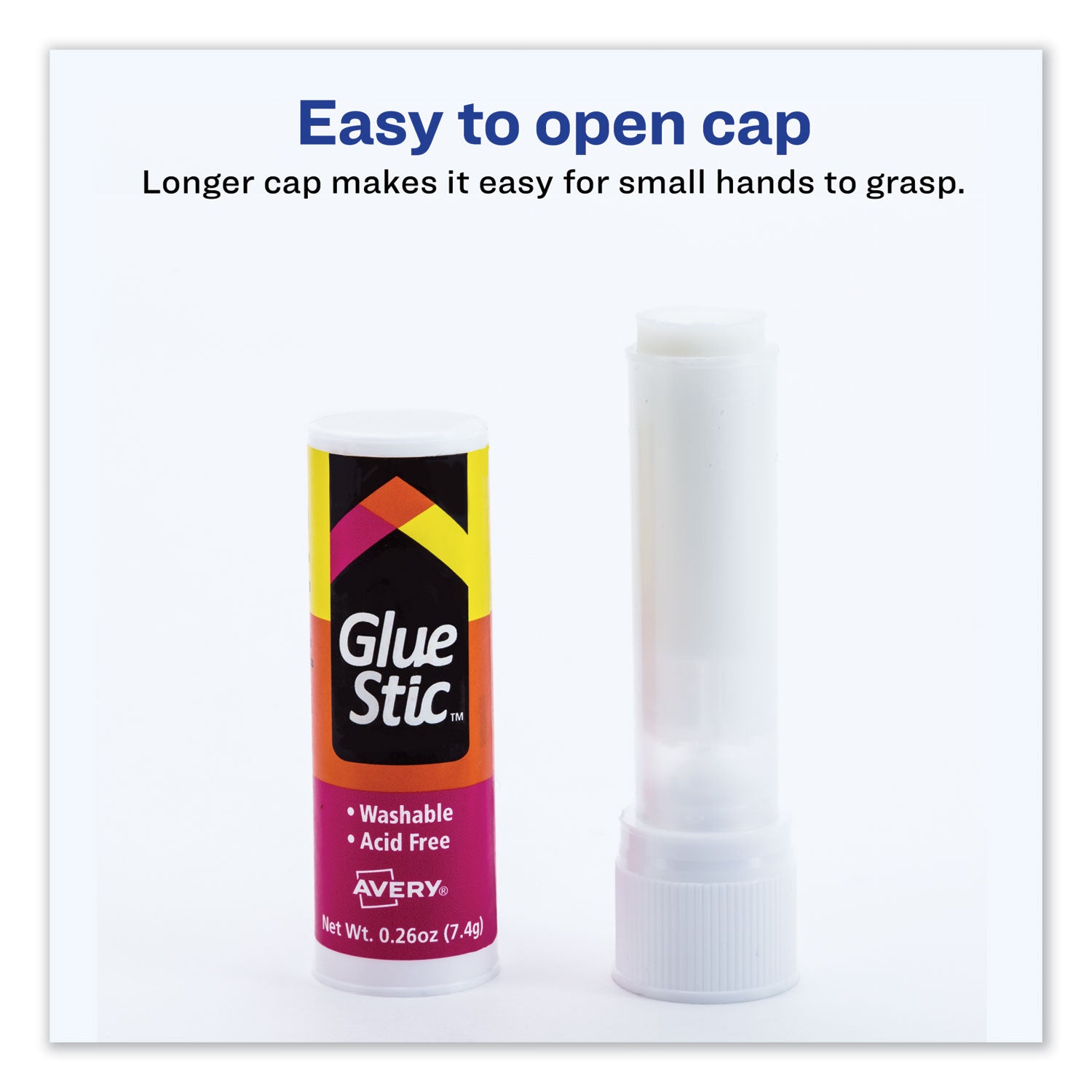 Permanent Glue Stic Value Pack, 0.26 oz, Applies White, Dries Clear, 6/Pack - 