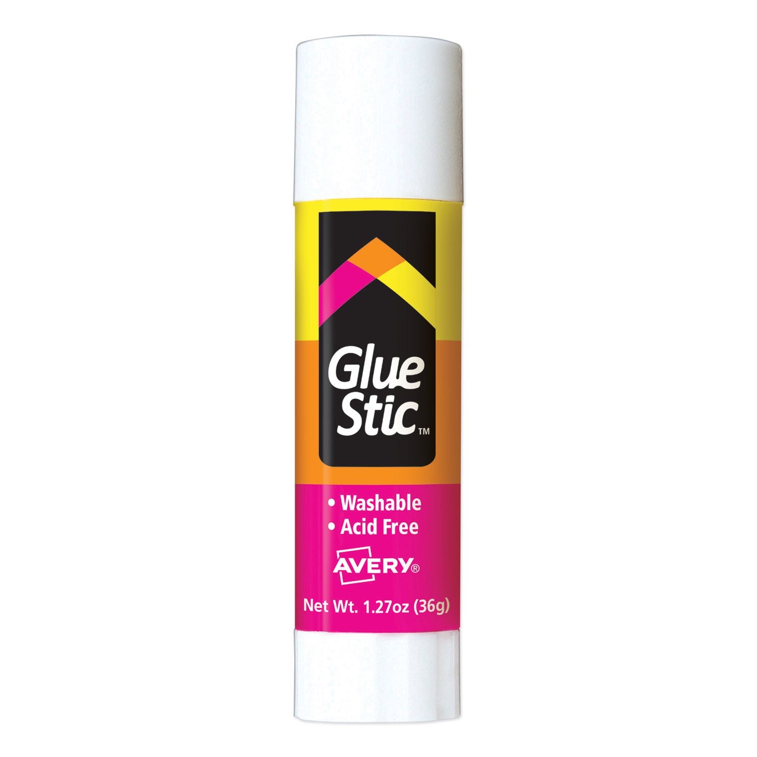Permanent Glue Stic, 1.27 oz, Applies White, Dries Clear - 