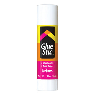 Permanent Glue Stic, 1.27 oz, Applies White, Dries Clear - 