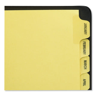 Preprinted Laminated Tab Dividers with Gold Reinforced Binding Edge, 12-Tab, Jan. to Dec., 11 x 8.5, Buff, 1 Set