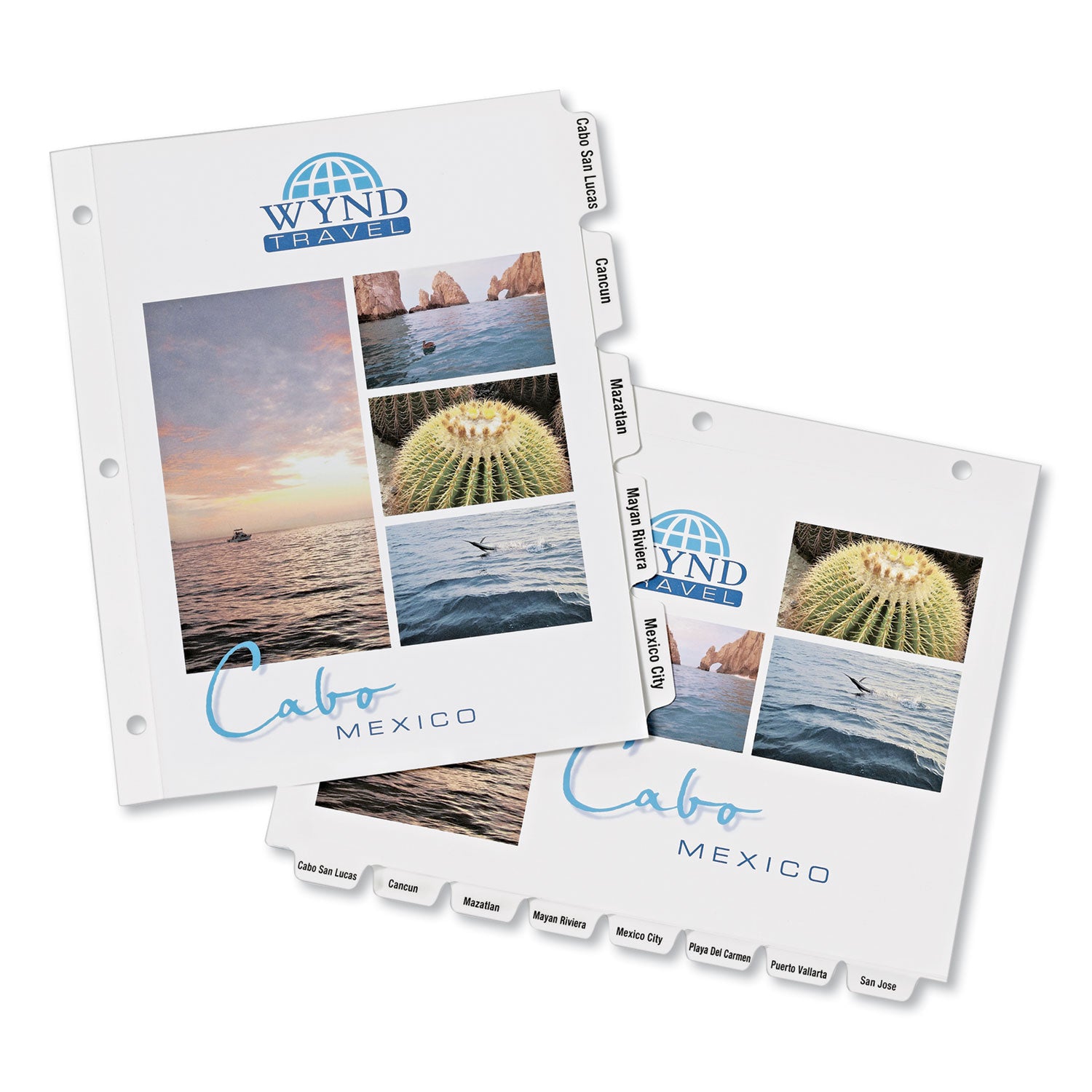 Customizable Print-On Dividers, 3-Hole Punched, 5-Tab, 11 x 8.5, White, 5 Sets