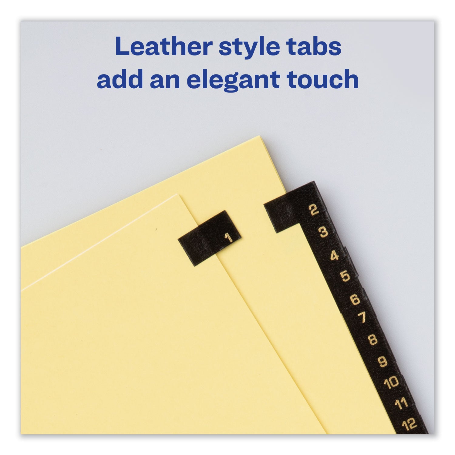 Preprinted Black Leather Tab Dividers w/Gold Reinforced Edge, 31-Tab, 1 to 31, 11 x 8.5, Buff, 1 Set - 
