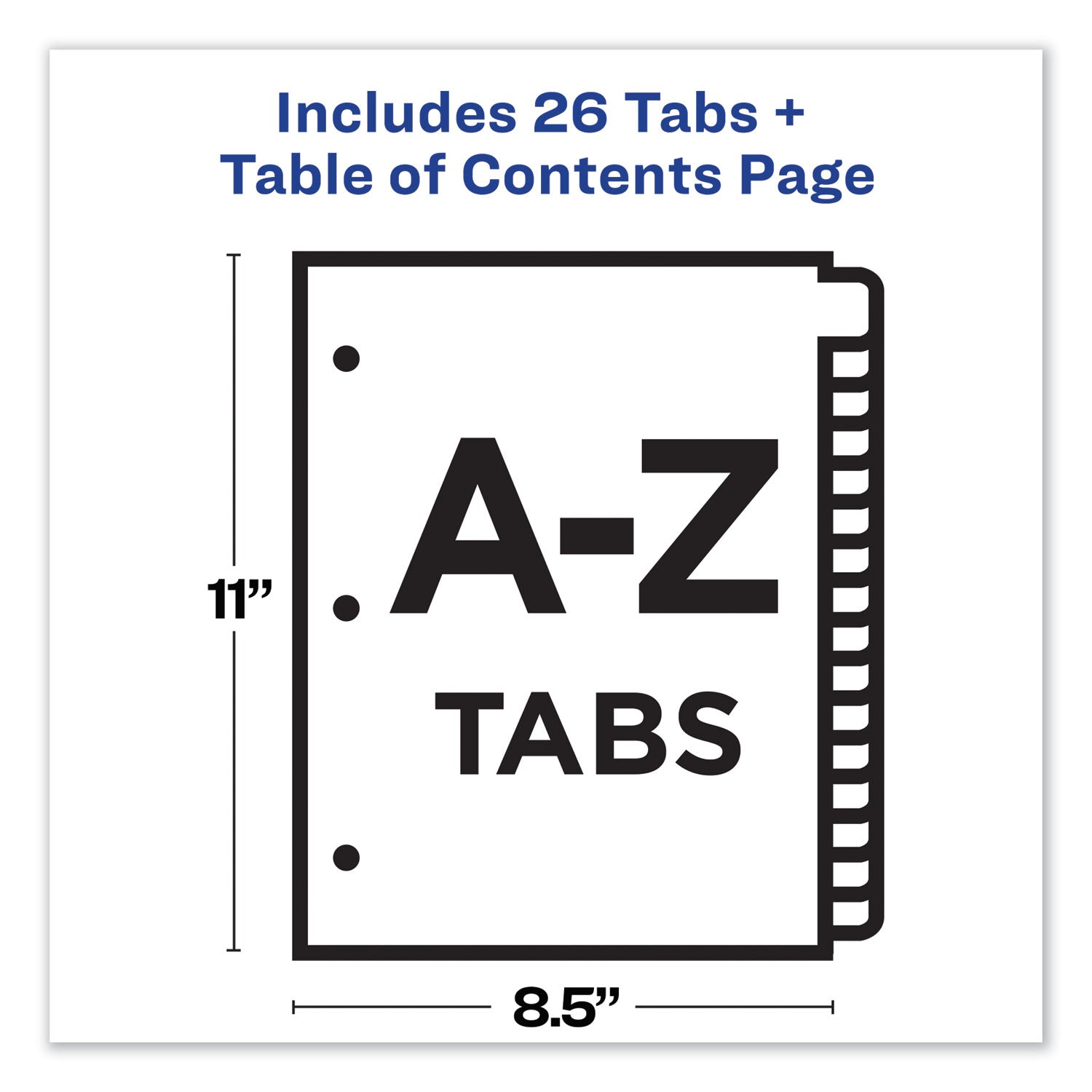 Customizable Table of Contents Ready Index Dividers with Multicolor Tabs, 26-Tab, A to Z, 11 x 8.5, White, 1 Set - 4