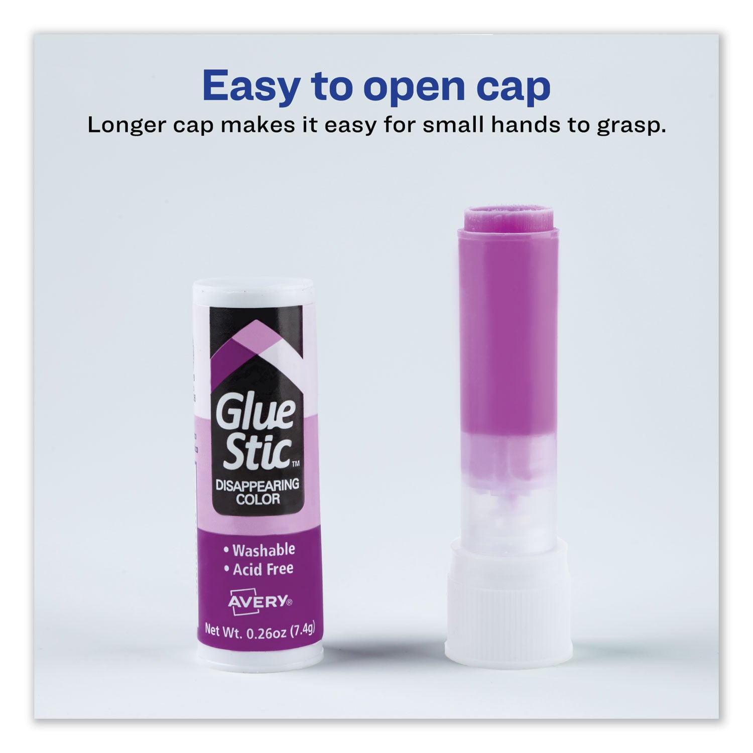 Permanent Glue Stic Value Pack, 0.26 oz, Applies Purple, Dries Clear, 6/Pack - 