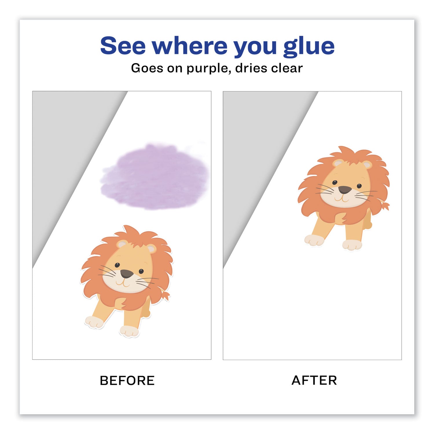 Permanent Glue Stic Value Pack, 0.26 oz, Applies Purple, Dries Clear, 6/Pack - 