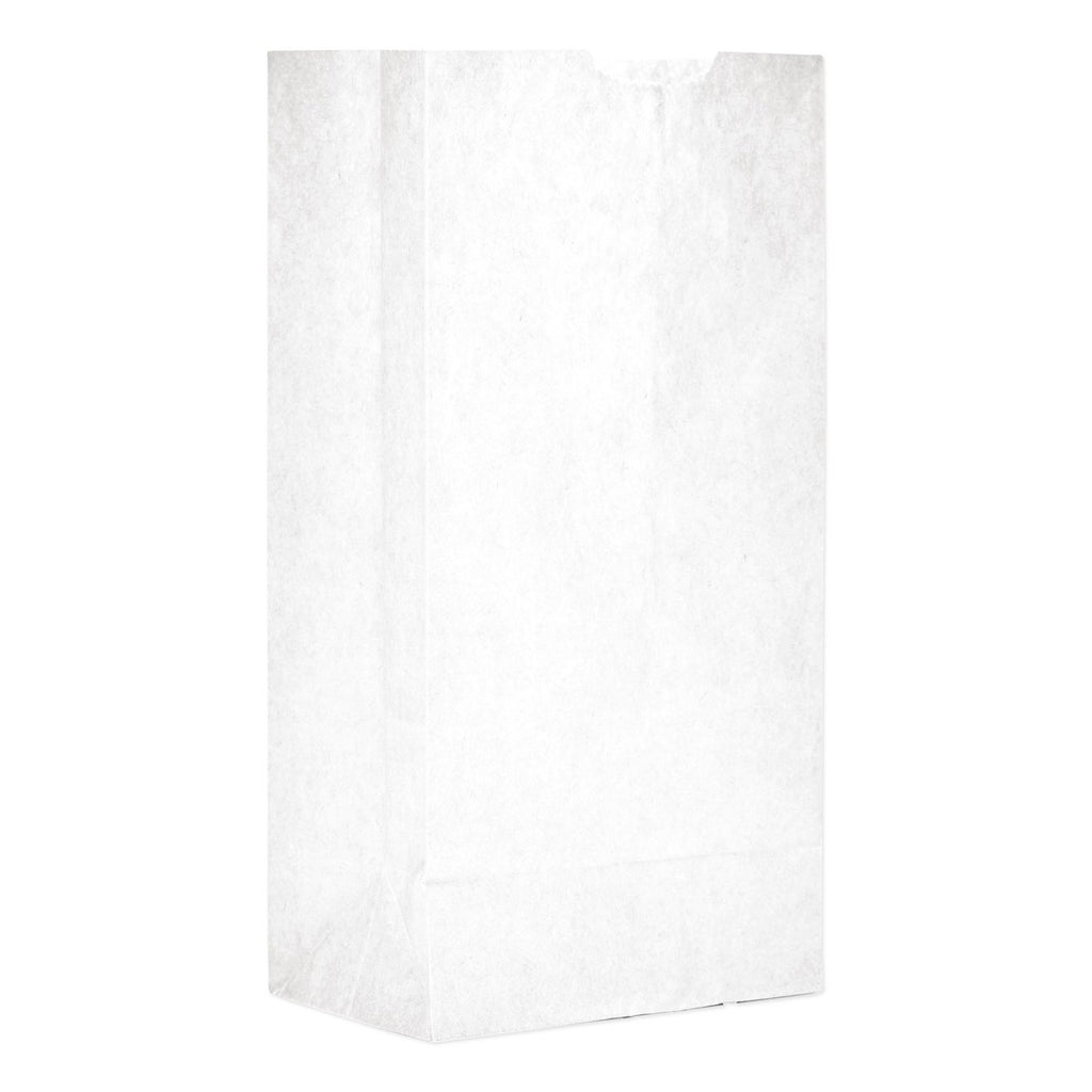 Grocery Paper Bags, 30 lb Capacity, #4, 5" x 3.33" x 9.75", White, 500 Bags