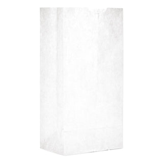Grocery Paper Bags, 30 lb Capacity, #4, 5" x 3.33" x 9.75", White, 500 Bags
