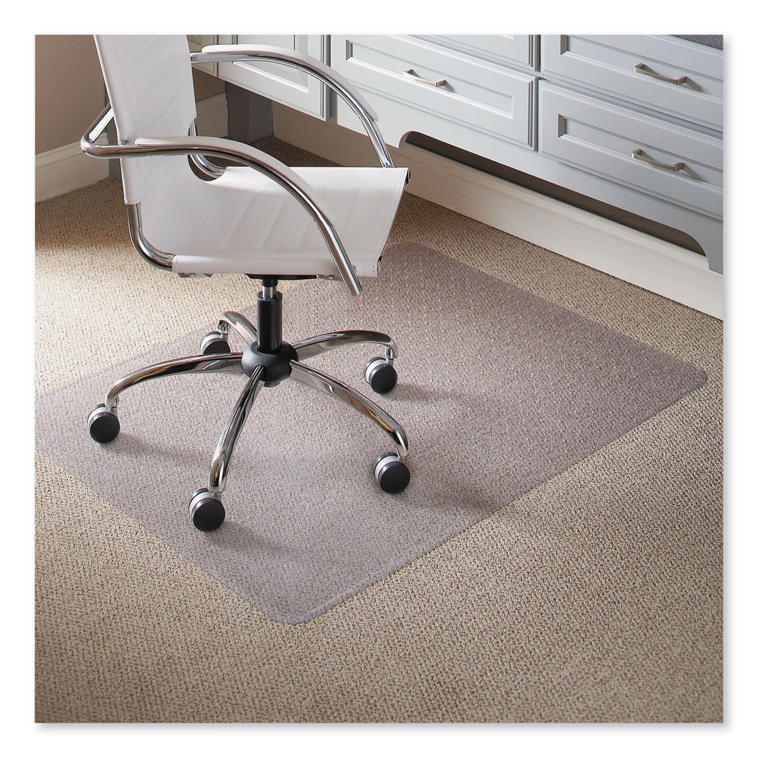 EverLife Light Use Chair Mat for Flat to Low Pile Carpet, Rectangular, 46 x 60, Clear - 