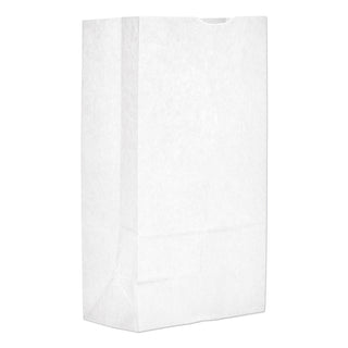Grocery Paper Bags, 40 lb Capacity, #12, 7.06" x 4.5" x 13.75", White, 500 Bags